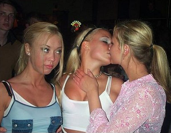 drunk girls kissing